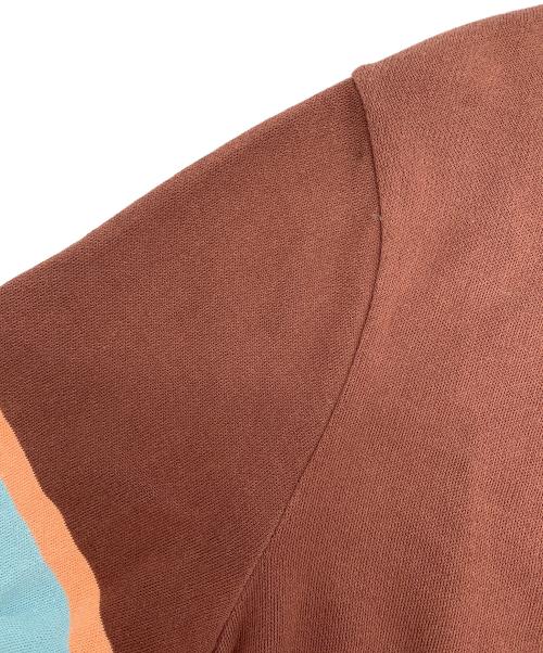MACPHEE（マカフィー）MACPHEE (マカフィー) 薄手カーディガン ブラウン×スカイブルー サイズ:Sの古着・服飾アイテム