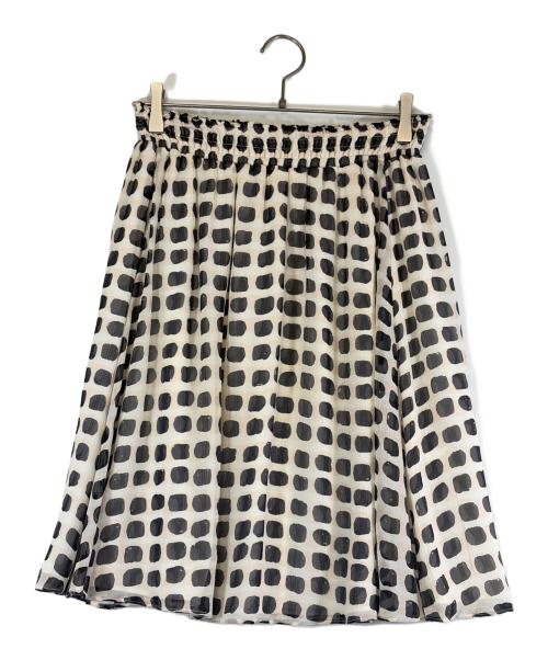 Kate Spade（ケイトスペード）Kate Spade (ケイトスペード) ギャザースカート ブラック×ベージュ サイズ:SIZE Sの古着・服飾アイテム