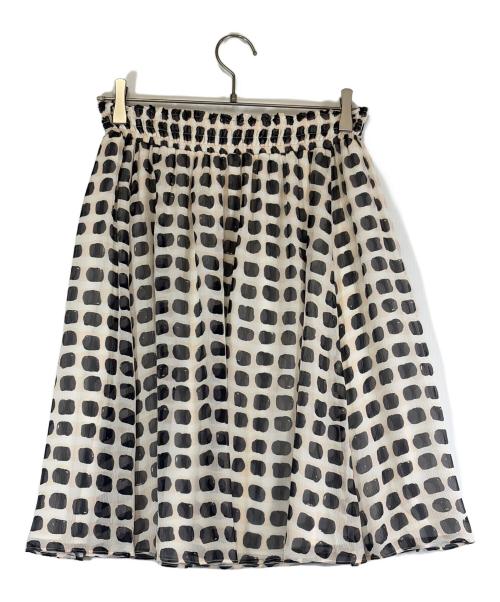 Kate Spade（ケイトスペード）Kate Spade (ケイトスペード) ギャザースカート ブラック×ベージュ サイズ:SIZE Sの古着・服飾アイテム