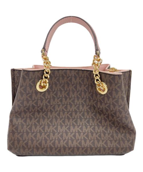 MICHAEL KORS（マイケルコース）MICHAEL KORS (マイケルコース) 2WAYバッグ ブラウン×ピンクの古着・服飾アイテム