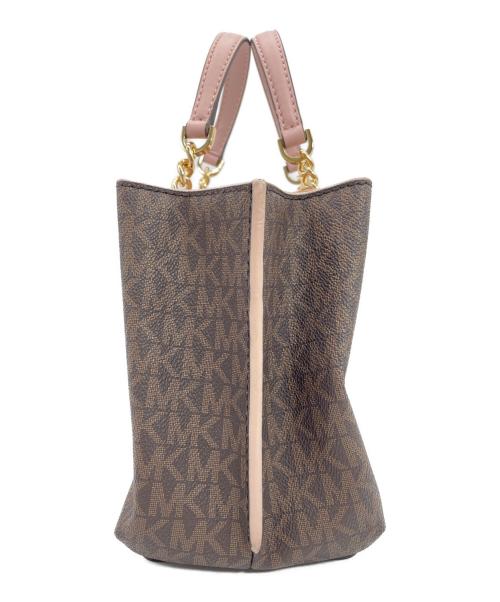 MICHAEL KORS（マイケルコース）MICHAEL KORS (マイケルコース) 2WAYバッグ ブラウン×ピンクの古着・服飾アイテム