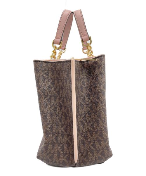MICHAEL KORS（マイケルコース）MICHAEL KORS (マイケルコース) 2WAYバッグ ブラウン×ピンクの古着・服飾アイテム