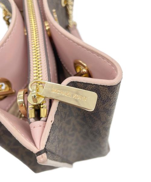 MICHAEL KORS（マイケルコース）MICHAEL KORS (マイケルコース) 2WAYバッグ ブラウン×ピンクの古着・服飾アイテム