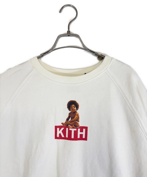 KITH（キス）KITH (キス) KITH x Biggie classic logo crewneck コラボスウェット ホワイト サイズ:SIZE XLの古着・服飾アイテム