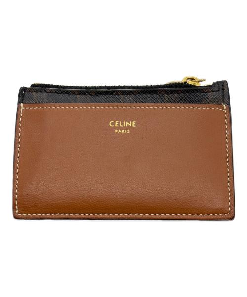 CELINE（セリーヌ）CELINE (セリーヌ) ジップ付きカードホルダー ブラウンの古着・服飾アイテム