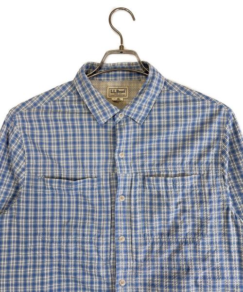 L.L.Bean（エルエルビーン）L.L.Bean (エルエルビーン) 長袖シャツ ブルー×ホワイト サイズ:SIZE Lの古着・服飾アイテム