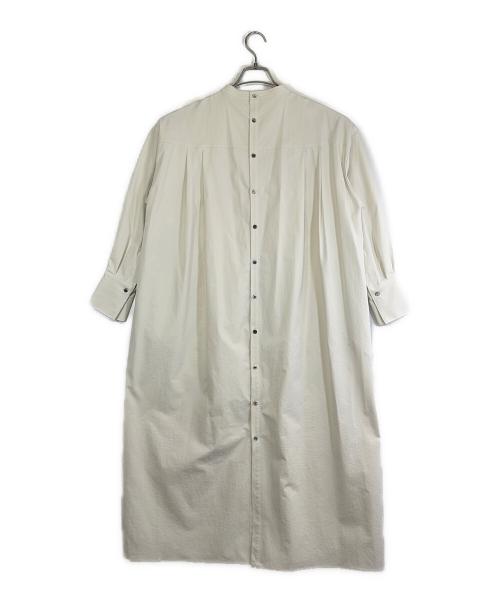 Adam et Rope（アダム エ ロペ）Adam et Rope (アダム エ ロペ) バックオープンバンドカラーワンピース ホワイト サイズ:SIZE Freeの古着・服飾アイテム