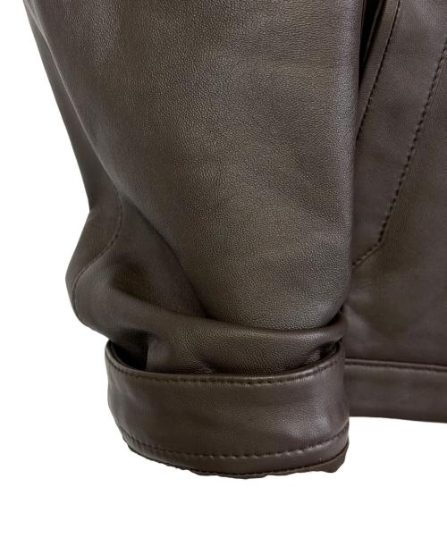 HUGO BOSS（ヒューゴ ボス）HUGO BOSS (ヒューゴ ボス) ラムレザージャケット ブラウン サイズ:UK50（L)の古着・服飾アイテム