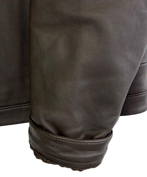 HUGO BOSS（ヒューゴ ボス）HUGO BOSS (ヒューゴ ボス) ラムレザージャケット ブラウン サイズ:UK50（L)の古着・服飾アイテム