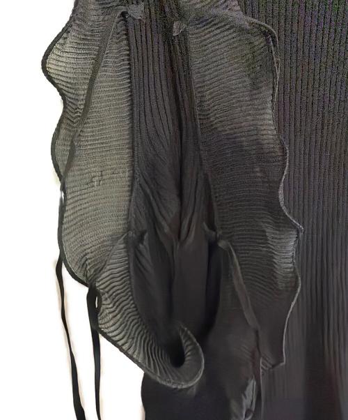 Snidel（スナイデル）Snidel (スナイデル) フリルスリーブニットプルオーバー ブラック サイズ:SIZE Freeの古着・服飾アイテム