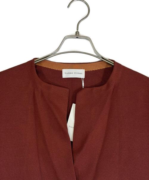 HUMAN WOMAN（ヒューマンウーマン）HUMAN WOMAN (ヒューマンウーマン) レーヨン混ミラノリブカーディガン ブラウン サイズ:SIZE M 未使用品の古着・服飾アイテム