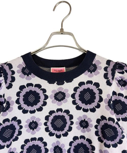 Kate Spade（ケイトスペード）Kate Spade (ケイトスペード) ニット ホワイト×ネイビー×ラベンダー サイズ:SIZE XSの古着・服飾アイテム