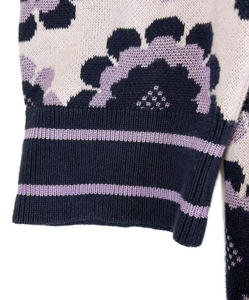 Kate Spade（ケイトスペード）Kate Spade (ケイトスペード) ニット ホワイト×ネイビー×ラベンダー サイズ:SIZE XSの古着・服飾アイテム