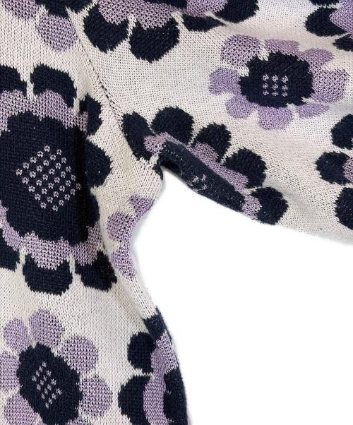 Kate Spade（ケイトスペード）Kate Spade (ケイトスペード) ニット ホワイト×ネイビー×ラベンダー サイズ:SIZE XSの古着・服飾アイテム
