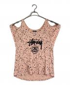 stussyステューシー）の古着「オフショルダーTシャツ」｜ピンク