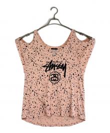 stussy（ステューシー）の古着「オフショルダーTシャツ」｜ピンク