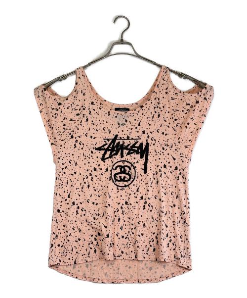 stussy（ステューシー）stussy (ステューシー) オフショルダーTシャツ ピンク サイズ:SIZE Sの古着・服飾アイテム