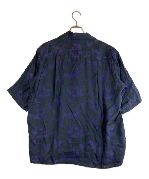 YOKE（ヨーク）YOKE (ヨーク) 半袖シャツ グリーン×パープル サイズ:SIZE 1（S)の古着・服飾アイテム