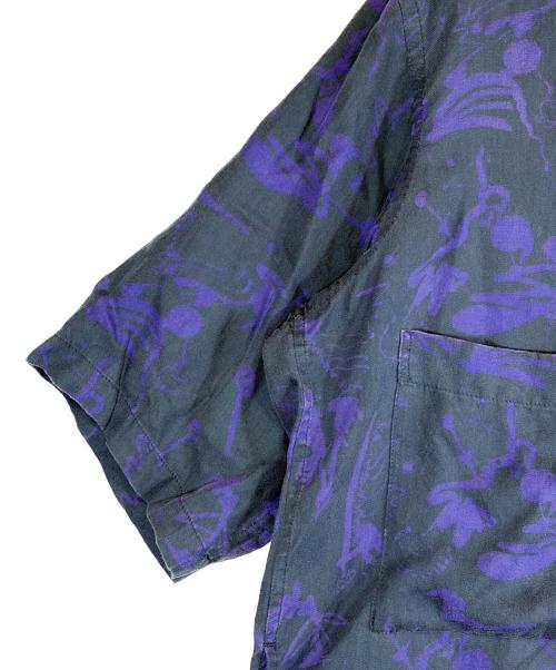 YOKE（ヨーク）YOKE (ヨーク) 半袖シャツ グリーン×パープル サイズ:SIZE 1（S)の古着・服飾アイテム