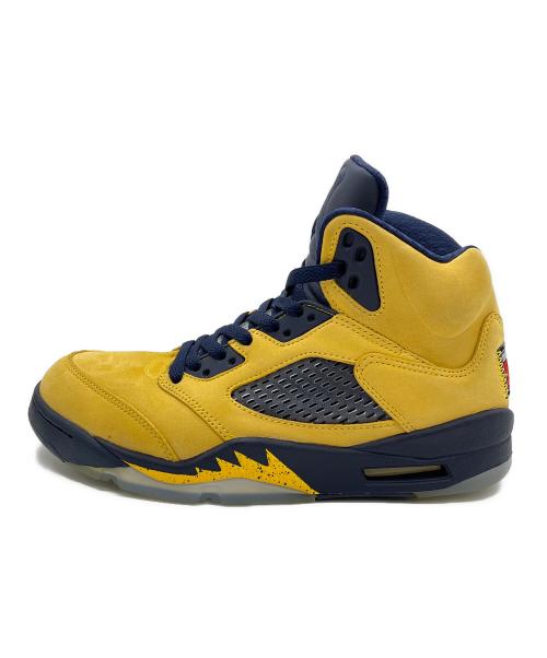 NIKE（ナイキ）NIKE (ナイキ)  Air Jordan 5 /エアジョーダン5 /ハイカットスニーカー イエロー×ネイビー サイズ:26の古着・服飾アイテム