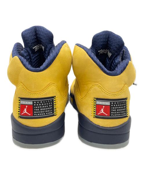 NIKE（ナイキ）NIKE (ナイキ)  Air Jordan 5 /エアジョーダン5 /ハイカットスニーカー イエロー×ネイビー サイズ:26の古着・服飾アイテム