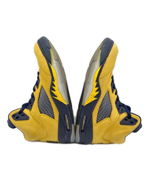 NIKE（ナイキ）NIKE (ナイキ)  Air Jordan 5 /エアジョーダン5 /ハイカットスニーカー イエロー×ネイビー サイズ:26の古着・服飾アイテム
