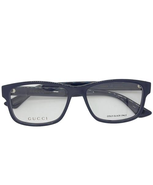GUCCI（グッチ）GUCCI (グッチ) 伊達眼鏡 ネイビーの古着・服飾アイテム