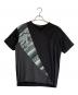ISSEY MIYAKE（イッセイミヤケ）の古着「生地切替グラフィックプリントTシャツ」｜ブラック