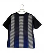 ISSEY MIYAKEイッセイミヤケ）の古着「立体ボーダーTシャツ」｜ブラック×ホワイト×ブルー