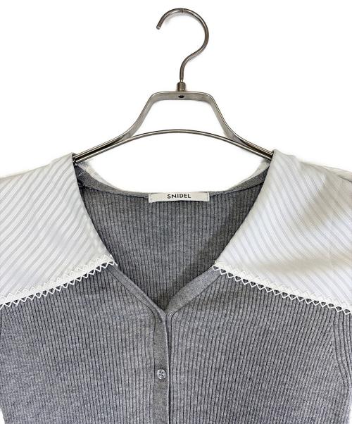 Snidel（スナイデル）Snidel (スナイデル) カラーディティールドッキングニットプルオーバー グレー サイズ:SIZE Freeの古着・服飾アイテム