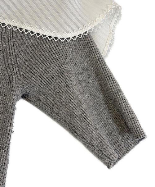 Snidel（スナイデル）Snidel (スナイデル) カラーディティールドッキングニットプルオーバー グレー サイズ:SIZE Freeの古着・服飾アイテム
