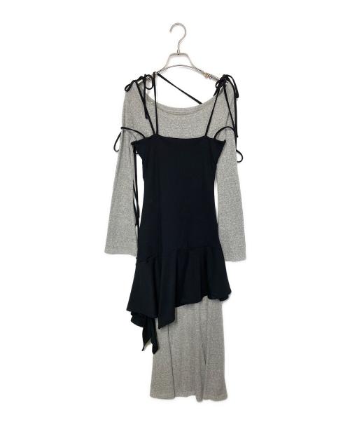 Snidel（スナイデル）Snidel (スナイデル) デザインレイヤードカットワンピース/長袖ワンピース グレー サイズ:Fの古着・服飾アイテム