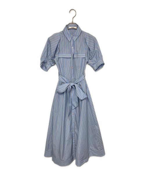 Snidel（スナイデル）Snidel (スナイデル) サファリシャツワンピース スカイブルー×ホワイトの古着・服飾アイテム
