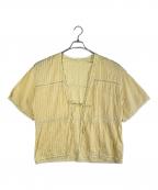BEAMS BOYビームスボーイ）の古着「ヴィンテージ レース ピンタック シャツ」｜イエロー