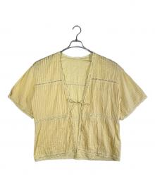 BEAMS BOY（ビームスボーイ）の古着「ヴィンテージ レース ピンタック シャツ」｜イエロー