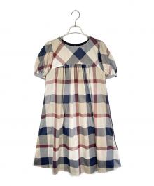 BLUE LABEL CRESTBRIDGE（ブルーレーベルクレストブリッジ）の古着「半袖ワンピース」｜グレー×ネイビー