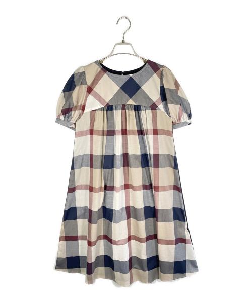 BLUE LABEL CRESTBRIDGE（ブルーレーベルクレストブリッジ）BLUE LABEL CRESTBRIDGE (ブルーレーベルクレストブリッジ) 半袖ワンピース グレー×ネイビー サイズ:Sの古着・服飾アイテム