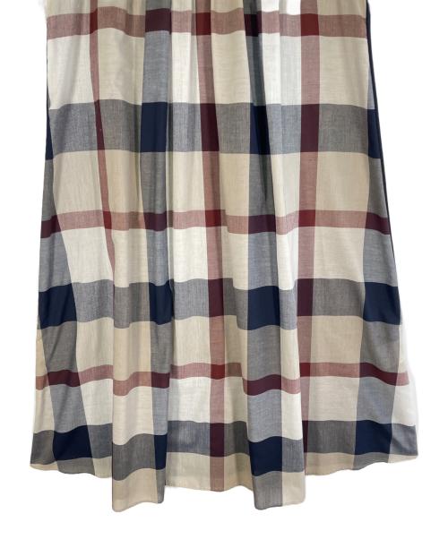 BLUE LABEL CRESTBRIDGE（ブルーレーベルクレストブリッジ）BLUE LABEL CRESTBRIDGE (ブルーレーベルクレストブリッジ) 半袖ワンピース グレー×ネイビー サイズ:Sの古着・服飾アイテム