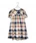 BLUE LABEL CRESTBRIDGE（ブルーレーベルクレストブリッジ）の古着「半袖ワンピース」｜グレー×ネイビー