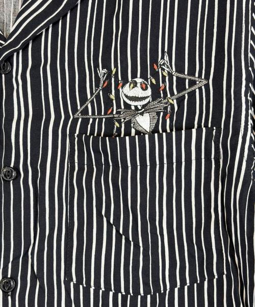 DISNEY（ディズニー）Disney (ディズニー) ストライプシャツ ブラック サイズ:SIZE Lの古着・服飾アイテム