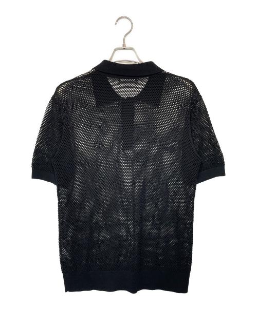 FRED PERRY（フレッドペリー）FRED PERRY (フレッドペリー) オープンニットポロシャツ/ポロシャツ ブラック サイズ:Lの古着・服飾アイテム
