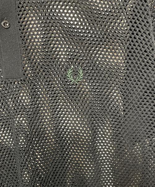 FRED PERRY（フレッドペリー）FRED PERRY (フレッドペリー) オープンニットポロシャツ/ポロシャツ ブラック サイズ:Lの古着・服飾アイテム