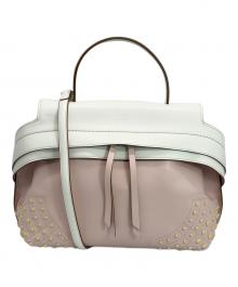 TOD'S（トッズ）の古着「2WAYハンドバッグ」｜ホワイト×ピンク