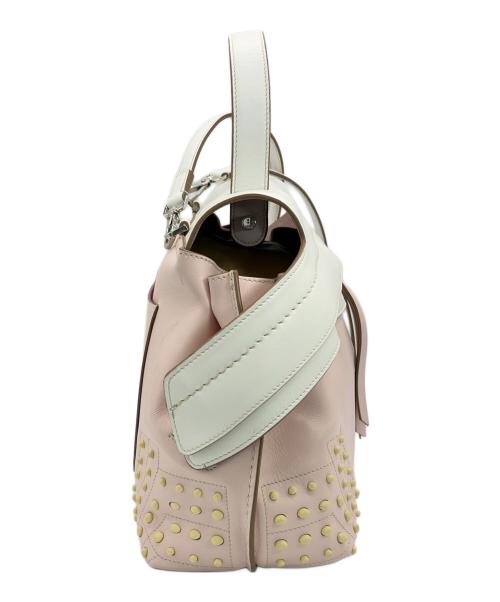 TOD'S（トッズ）TOD'S (トッズ) 2WAYハンドバッグ ホワイト×ピンクの古着・服飾アイテム