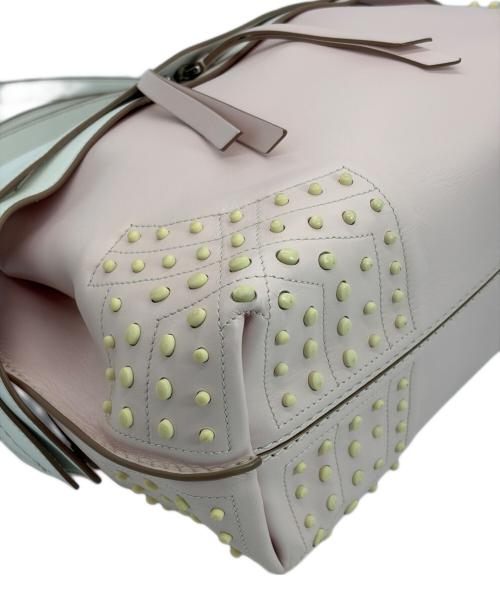 TOD'S（トッズ）TOD'S (トッズ) 2WAYハンドバッグ ホワイト×ピンクの古着・服飾アイテム