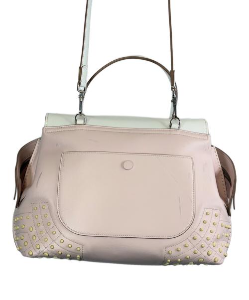 TOD'S（トッズ）TOD'S (トッズ) 2WAYハンドバッグ ホワイト×ピンクの古着・服飾アイテム