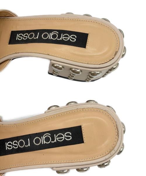 sergio rossi（セルジオロッシ）sergio rossi (セルジオロッシ) スタッズヒールミュール ベージュ サイズ:SIZE 23cmの古着・服飾アイテム