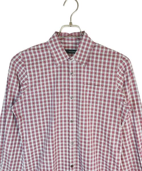 DSQUARED2（ディースクエアード）DSQUARED2 (ディースクエアード) 長袖シャツ レッド×ホワイト サイズ:SIZE 42の古着・服飾アイテム