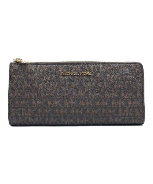 MICHAEL KORS（マイケルコース）MICHAEL KORS (マイケルコース) ラウンドファスナー財布 ブラウンの古着・服飾アイテム
