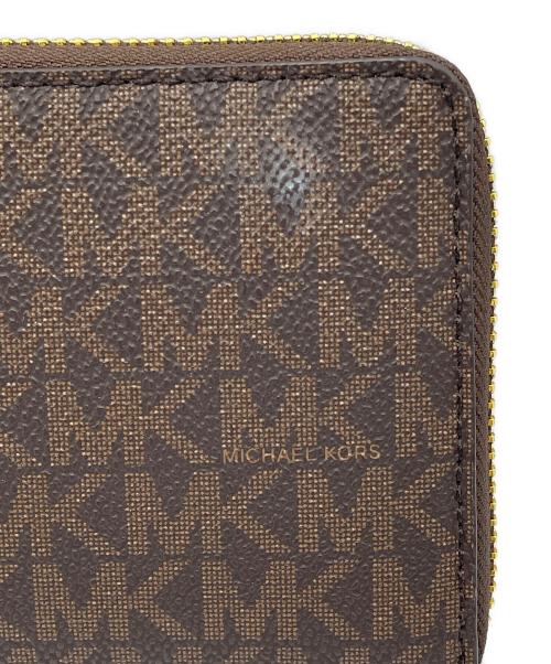 MICHAEL KORS（マイケルコース）MICHAEL KORS (マイケルコース) ラウンドファスナー財布 ブラウンの古着・服飾アイテム